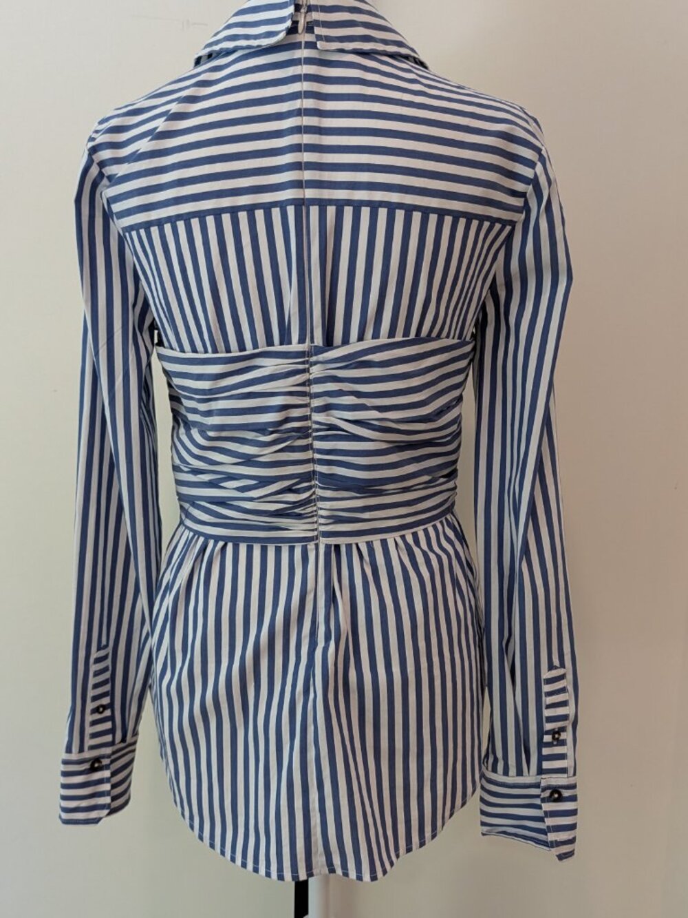 Veronica Beard Baylor Striped Ruched Corset Effect Button Down Blouse | Sz 2 - Picture 8 of 10